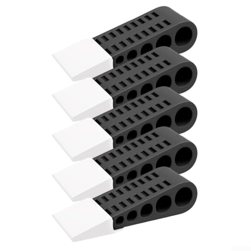 Rutschfeste Gummi-Türstopper-Keile, leise Funktion und bodenschonendes Material, stapelbares Aufbewahrungsdesign für Haushalt und Arbeitsplatz, 5 Stück Rutschfeste Gummi-Türstopper-Keile, leise Funktion und bodenschonendes Material, stapelbares Aufbewahrungsdesign für Haushalt und Arbeitsplatz, 5 Stück von Floweringbeter