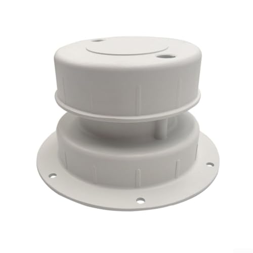 Sanitär-Entlüftungsabdeckung für Wohnmobil-Dach-Camper und Anhängerrohre, hergestellt aus Aluminiumlegierung, passend für Rohre mit Außendurchmesser zwischen 3,5 und 7,5 cm (1 und 2 3/8 Zoll) (weiß) von Floweringbeter