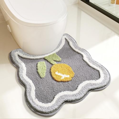 Saugfähiger, weicher Mikrofaser-WC-Vorleger mit rutschfester Unterseite, für Badezimmerboden, maschinenwaschbar und schnell trocknend (Balken) von Floweringbeter