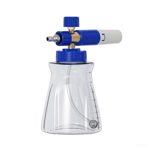 Schaumsprüher für Hochdruckreiniger mit verstellbarer Düse, Metall- und PVC-Konstruktion, transparenter 1-Liter-Tank für effiziente Autoreinigung und Schaumkontrolle von Floweringbeter