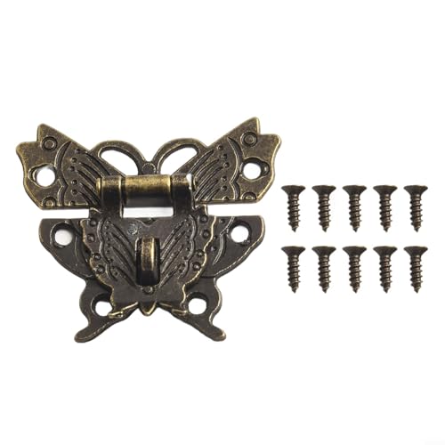 Sichern Sie Ihre Vintage-Boxen mit diesem antiken bronzefarbenen Schmetterlingsverschluss (grüne Bronze) von Floweringbeter