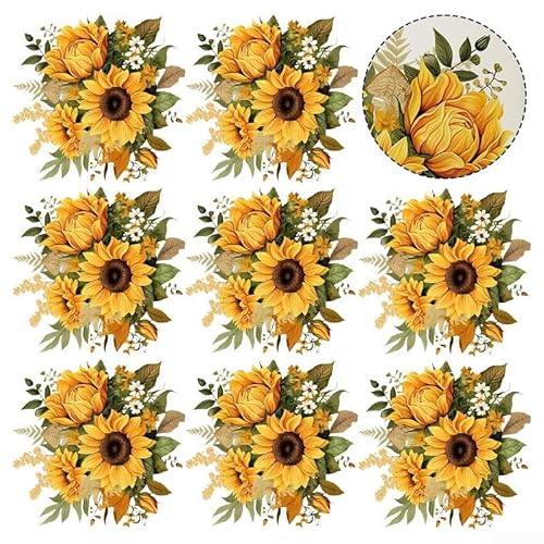 Sonnenblumen-Wandaufkleber, 8 Stück, für Heimdekoration, Schlafzimmer, Wohnzimmer, Schränke, PVC-Material, 29 x 29 cm Sonnenblumen-Wandaufkleber, 8 Stück, für Heimdekoration, Schlafzimmer, Wohnzimmer, Schränke, PVC-Material, 29 x 29 cm von Floweringbeter