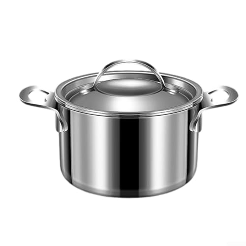 Suppentopf aus Edelstahl, kompatibel mit Induktions- und Gasherden, mit gehärteter Glasabdeckung, genieteten Griffen und gebogenem Design, um Auslaufen zu verhindern Suppentopf aus Edelstahl, kompatibel mit Induktions- und Gasherden, mit gehärteter Glasabdeckung, genieteten Griffen und gebogenem Design, um Auslaufen zu verhindern von Floweringbeter
