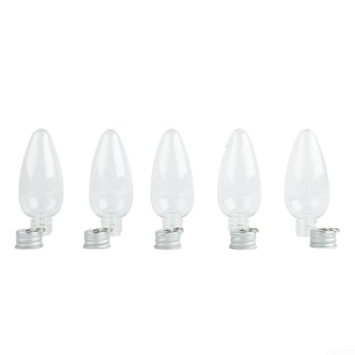 Transparente Weihnachtskugeln im Glühbirnen-Stil, befüllbare Kunststoff-Ornamente für Urlaubsdekoration, 5/10/50 Stück Sets (5 Stück) von Floweringbeter