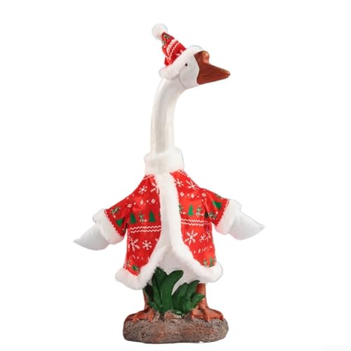 Veranda-Gans-Weihnachtskostüm mit Weihnachtsmannmütze für den Außenbereich, Polyestermaterial, vollständige Abdeckung, Outfit für 58,4 cm große Gänsefiguren, fügt festlichen Hof-Charme hinzu Veranda-Gans-Weihnachtskostüm mit Weihnachtsmannmütze für den Außenbereich, Polyestermaterial, vollständige Abdeckung, Outfit für 58,4 cm große Gänsefiguren, fügt festlichen Hof-Charme hinzu von Floweringbeter