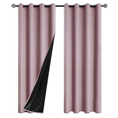 Verdunkelungsvorhänge für Schlafzimmer und Wohnzimmer, um Sonnenlicht effektiv zu blockieren (Rosa) von Floweringbeter