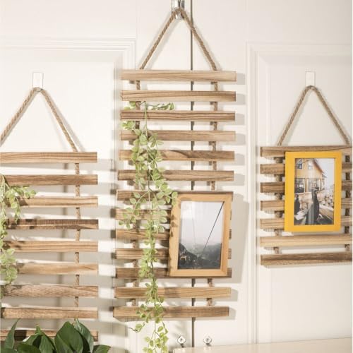 Vertikaler Pflanzenständer aus Naturholz zur Wandmontage für den Innen- und Außenbereich, entworfen, um Kletterpflanzen zu präsentieren und Platz auf dem Boden zu sparen (L) von Floweringbeter