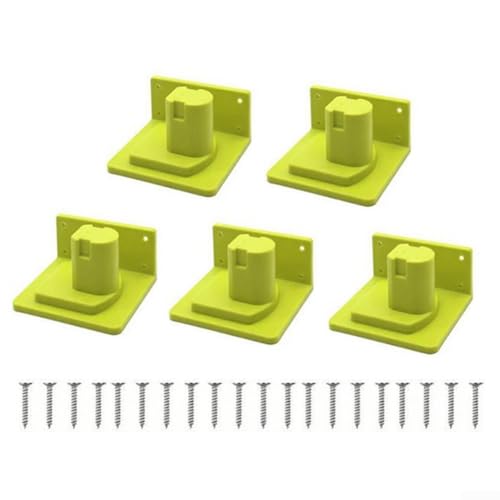 Wandmontierter Werkzeughalter für 18 V Elektrowerkzeuge mit Schrauben, Kunststoff-Organizer für Garage und Werkstatt (5 Stück) von Floweringbeter