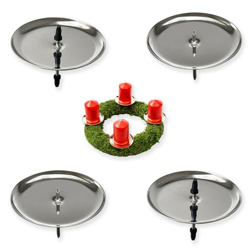 Kerzenhalter für den Adventskranz | 4 Stück Kerzenstecker in Silber Kerzenhalter für den Adventskranz | 4 Stück Kerzenstecker in Silber von Flowly