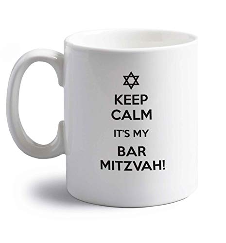 Flox Creative Keramiktasse mit Aufschrift "Keep Calm My Bar Mitzvah Right Handed", 295 ml von Flox Creative