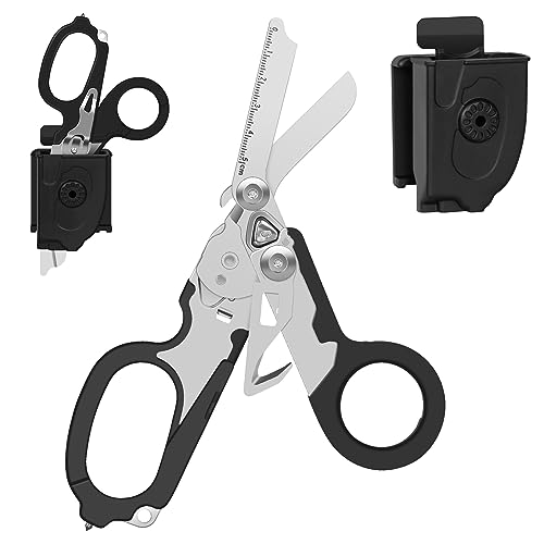 Trauma Schere Emergency Shears mit Strap Cutter und Glass Breaker Faltbare Scherenzange aus Edelstahl, Outdoor Camping Rescue Scissors Tools von Flrmingigigi