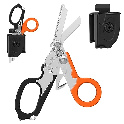 Trauma Schere Emergency Shears mit Strap Cutter und Glass Breaker Faltbare Scherenzange aus Edelstahl, Outdoor Camping Rescue Scissors Tools von Flrmingigigi