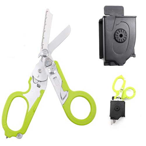 Trauma Schere Emergency Shears mit Strap Cutter und Glass Breaker Faltbare Scherenzange aus Edelstahl, Outdoor Camping Rescue Scissors Tools von Flrmingigigi