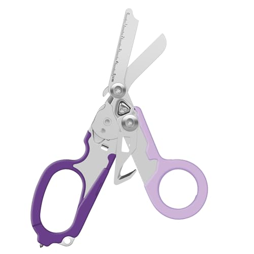 Emergency Shears mit Strap Cutter und Glass Breaker Faltbare Scherenzange aus Edelstahl, Outdoor Camping Rescue Scissors Tools von Flrmingigigi