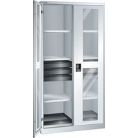 LISTA Werkzeugschrank, (BxTxH) 1000x580x1950mm, 2 Auszüge, 6 Schubladen, lichtgrau, KEY Lock von Lista