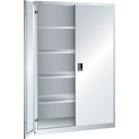 LISTA Flügeltürschrank, (BxTxH) 1250x400x1950mm 4 Verstellböden, lichtgrau, CODE Lock von Lista