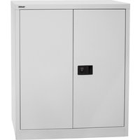 BISLEY Flügeltürschrank, Höhe 1.000 mm, BxT 914 x 400 mm, lichtgrau, Böden verzinkt von Bisley