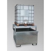 LaCont Auffangwanne, HxBxT 1.070 x 1.360 x 1.300 mm, Ü-Zeichen, feuerverzinkt von LaCont