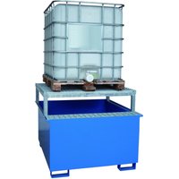 LaCont Auffangwanne, HxBxT 1.070 x 1.360 x 1.300 mm, Ü-Zeichen, lackiert, RAL 5015 himmelblau von LaCont