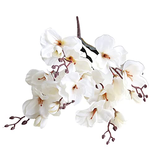 Flueyer Künstliche Magnolienblumen, 20 Köpfe, echte Magnolienstrauß mit grünen Blättern, Magnolie, Blumenarrangement für Hochzeit, Zuhause, Tischdekoration, Foto-Requisiten, 2 Stück von Flueyer