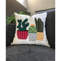 Kaktus Kissenbezug, Kissen, Punch Weißes Home Design, Dekokissen von FluffyDesignByYzc