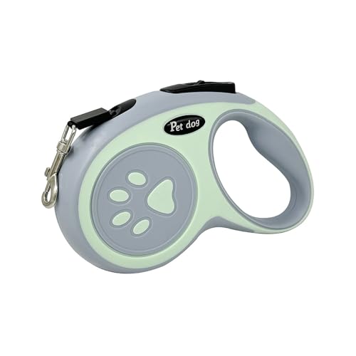 Automatische Hundeleine mit Rückzugfunktion – Robustes Design für kleine und mittelgroße Hunde (Grün, 5M) von FluffyFavPets
