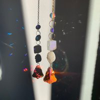 Suncatcher Fensterdeko Sonnenfänger, Fensterbehang Home Office, Gute Wibes Energie Edelstein, Druzy Achat Quarz Kristall von FluffyRacoon
