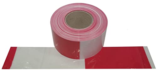 FLUID 10020 Absperrband Warnband Flatterband Trassierband Extrem reißfest Länge 500 Meter rot/weiß gerade geblockt von Fluid Onlinehandel e.K.