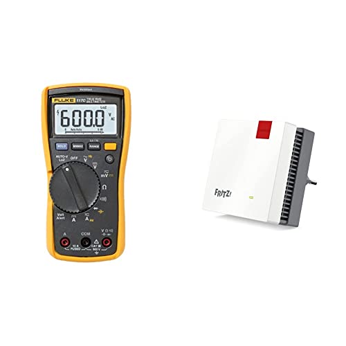 Fluke 117 Digitaler Multimeter, LCD, 6000 Ziffern CAT III 600 V & AVM FRITZ!Repeater 1200 AX (Wi-Fi 6 Repeater) ausgestattet mit zwei Funkeinheiten: 5-GHz-Band von Fluke