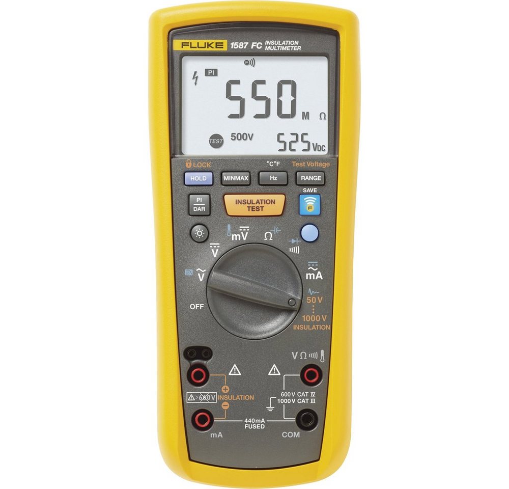 Fluke Spannungsprüfer Fluke 1587 FC Isolationsmessgerät 50 V, 100 V, 250 V, 500 V, 1000 V 2 von Fluke