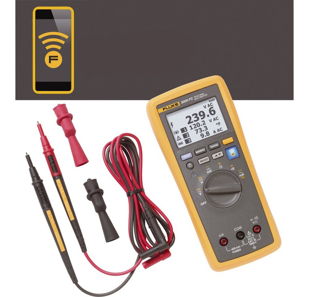 Fluke Spannungsprüfer Fluke FLK-3000 FC Hand-Multimeter digital Grafik-Display, Datenlogger, (FLK-3000 FC) von Fluke