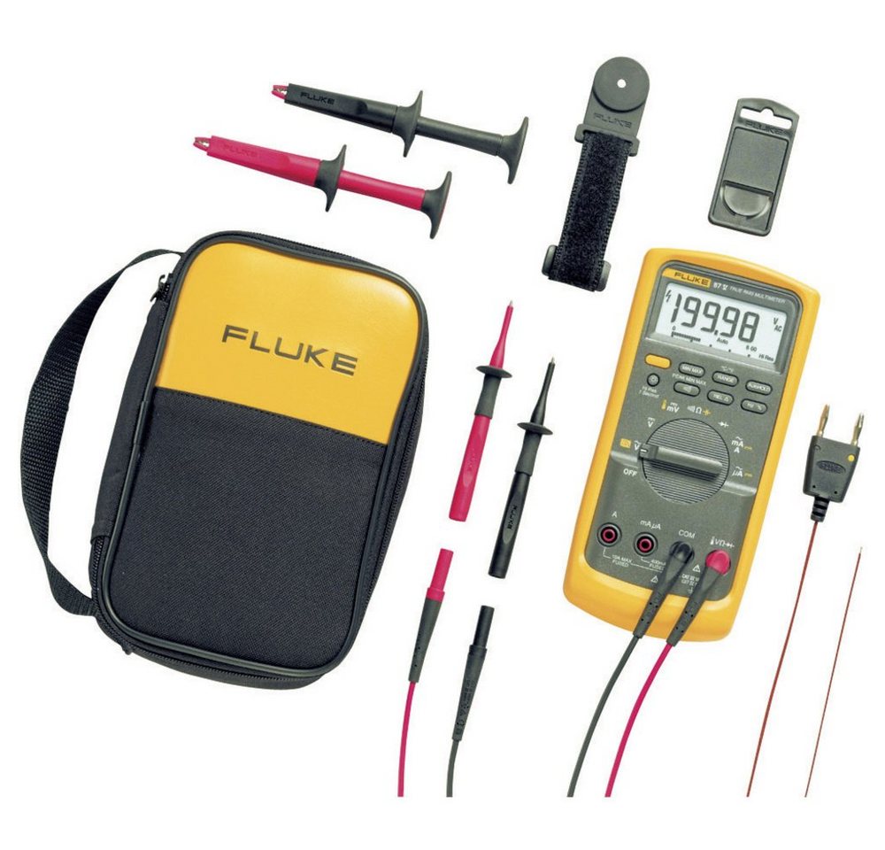 Fluke Spannungsprüfer Fluke 87V/E2 Kit Hand-Multimeter kalibriert (ISO) digital CAT III 100, (87V/E2 Kit) von Fluke