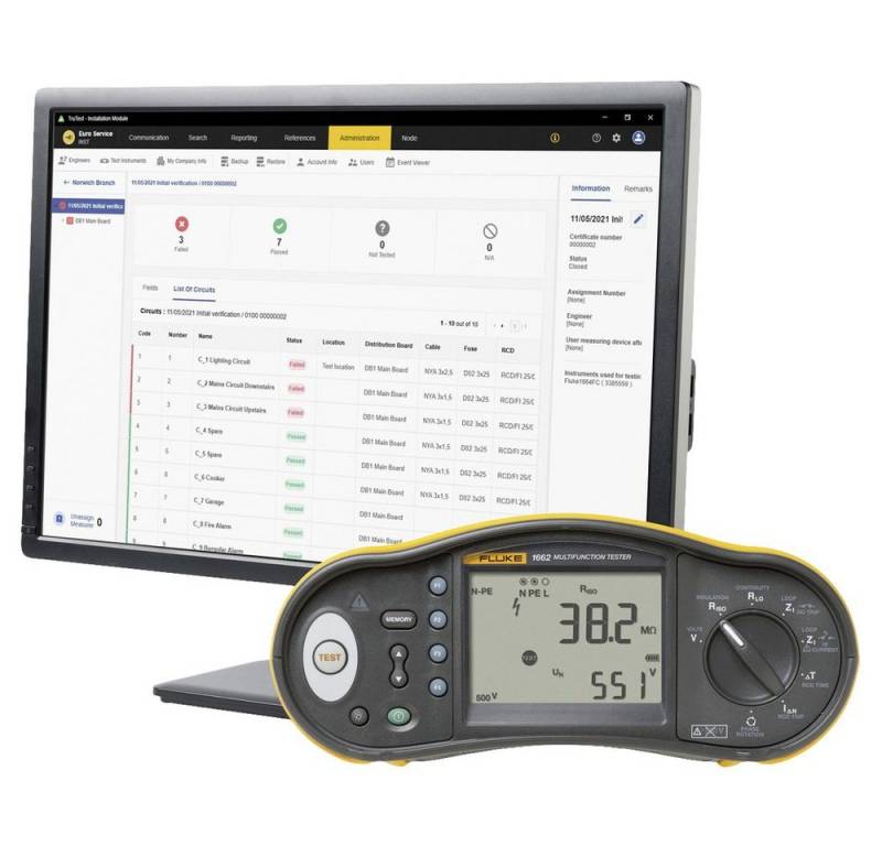Fluke Spannungsprüfer Fluke FLUKE 1663 DE KIT Installationstester-Set, (FLUKE 1663 DE KIT) von Fluke