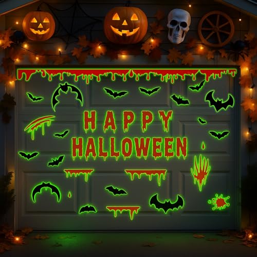 Flutesan 40 Stück Halloween Garagentor-Magnete Fledermäuse mit leuchtet im Dunkeln, wasserdicht, Happy Halloween, leuchtendes Magnet-Set, schwarze Fledermäuse, magnetische Aufkleber, Dekorationen für Flutesan 40 Stück Halloween Garagentor-Magnete Fledermäuse mit leuchtet im Dunkeln, wasserdicht, Happy Halloween, leuchtendes Magnet-Set, schwarze Fledermäuse, magnetische Aufkleber, Dekorationen für von Flutesan