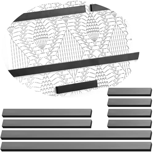 Flutesan 8-teiliges Strickdiagramm-Magnet-Ersatz-Set, Kreuzstich-Linienhalter, Strickmuster-Halter, zusammenklappbarer Musterhalter, nur Magnet (3 Größen) von Flutesan