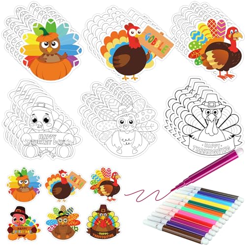 Flutesan Kühlschrankmagnete mit Farbstiften, Bastelmagnete, Partygeschenk, Geschenk für Thanksgiving, Truthahn, Herbst, Weihnachtsbaum, Schneemann, Weihnachtsmann, Kühlschrank, Auto, Dekoration, 30 von Flutesan