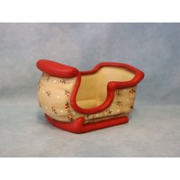 Handbemalter Keramik Weihnachtsschlitten Kimple Softy Deer Accessoire Handbemalter Keramik Weihnachtsschlitten Kimple Softy Deer Accessoire von FlutterbyConnections
