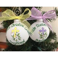 Handgemaltes Kreuz Als Andenken An Die Taufe von FlutterbyConnections