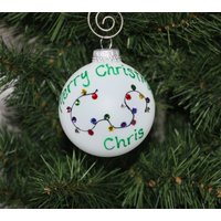 Personalisierte Weihnachtsverzierung Handbemalte Lichter Mit Swarovski-Kristallen von FlutterbyConnections