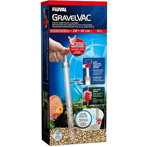 Fluval GravelVac Mulmsauger, Aquarienkiesreiniger, mittel/groß durchsichtig/rot von Fluval