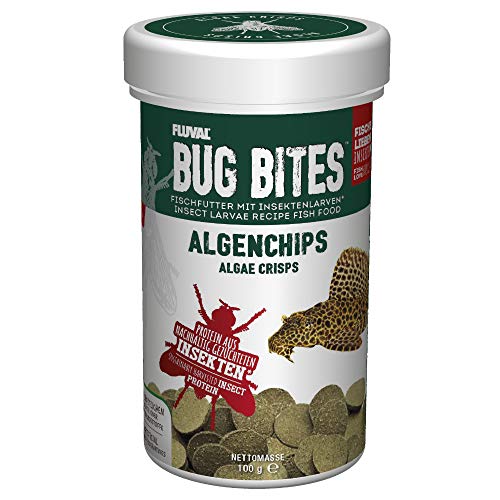 Fluval Bug Bites Fischfutter Algenchips, für am Boden fressende Fische, 250ml von Fluval