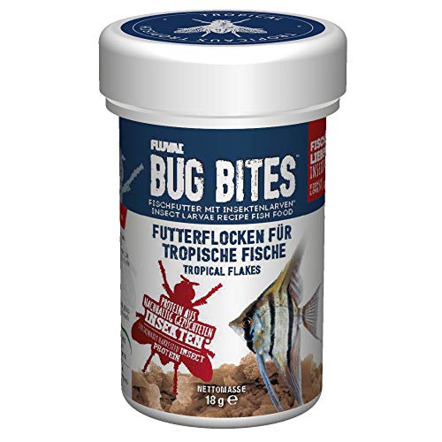 Fluval Bug Bites Fischfutter Flocken, mit Insektenlaven, für tropische Fische, 100ml von Fluval