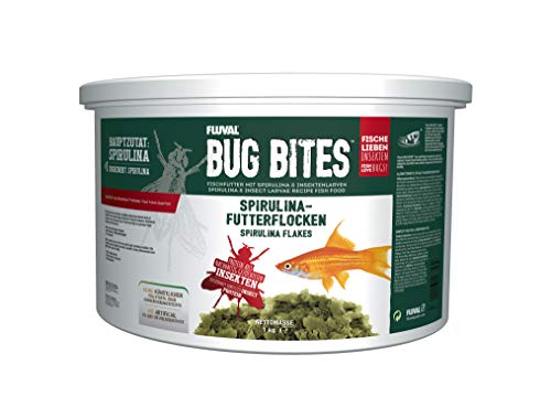 Fluval Bug Bites Fischfutter Flocken Spirulina, für alle Fische, 1,7kg von Fluval