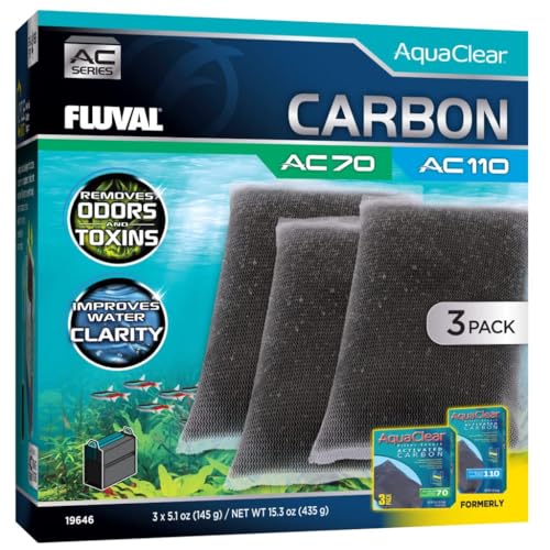 Fluval Charge Pack Aktivkohle für Filter Rucksack für Aquarium AquaClear AC70/110, 3 Stück von Fluval