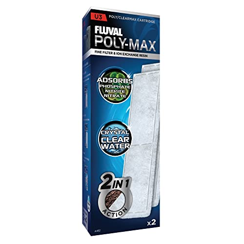 Fluval Clearmax Filtereinsatz mit Premium-Harz zur Absorbierung von Phosphat, Nitrit und Nitrat für Fluval Innenfilter U3, 2er Pack von Fluval
