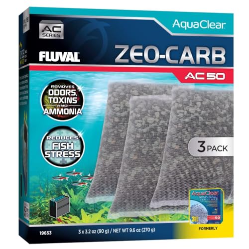 Fluval Nachfüllpack Zeo-Aktivkohle für Filter Rucksack für Aquarium AquaClear AC50, 3 Stück von Fluval