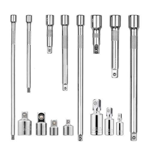 15pcs 1/2inch 3/8 Zoll 1/4 Zoll Verlängerungsstange Set Stahl Steckdelikte Erweiterung Einfach Zu Bedienen Für Sockelschlüssel Ratch Auswirkung Erweiterung von Fluxioxtna