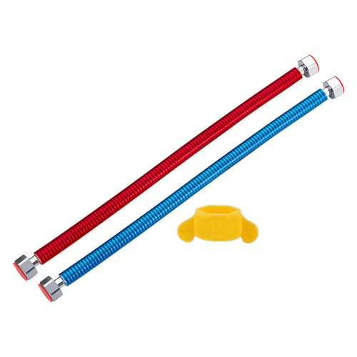 2pcs Edelstahl Wasser Einlassrohr Rohrflexibler Warmwasserbereiter Mit Heißer Und Kaltcodierender Wasserenthärterversorgung von Fluxioxtna