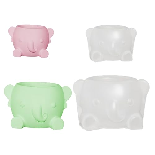 2pcs Pflanzerformwerkzeug Hitzebeständige Silikonform Zur Herstellung Von Elefanten Sukkulenten Pflanzbehälter Blütenblütenform Handgefertigte Zementherterform Form von Fluxioxtna