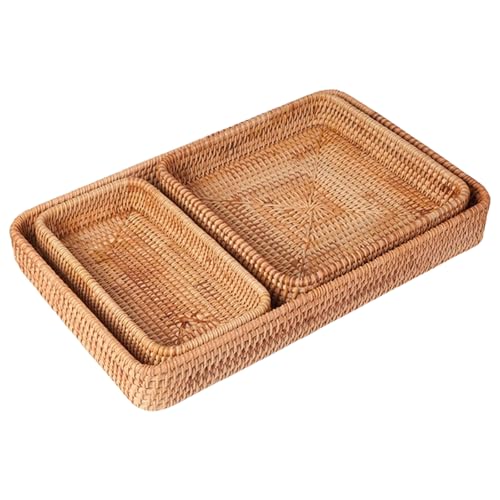 3 Teilige Handgewebte Rattan Servierschalen Die Rechteckige Gewebte Speicherkörbe Für Die Organisation Von Arbeitsplatten Kaffeetische Home Decore Gewebtes Tablett Für Trockene Snacks Organisieren 3 Teilige Handgewebte Rattan Servierschalen Die Rechteckige Gewebte Speicherkörbe Für Die Organisation Von Arbeitsplatten Kaffeetische Home Decore Gewebtes Tablett Für Trockene Snacks Organisieren von Fluxioxtna